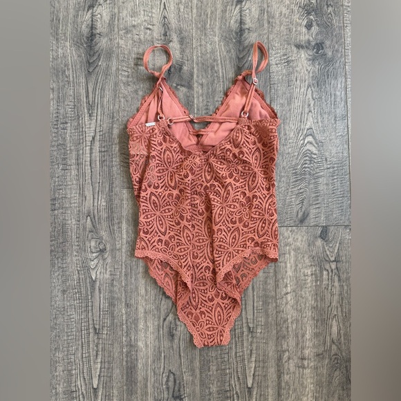 Gilly Hicks Lace Bodysuit in Terracotta - Picture 4 of 5